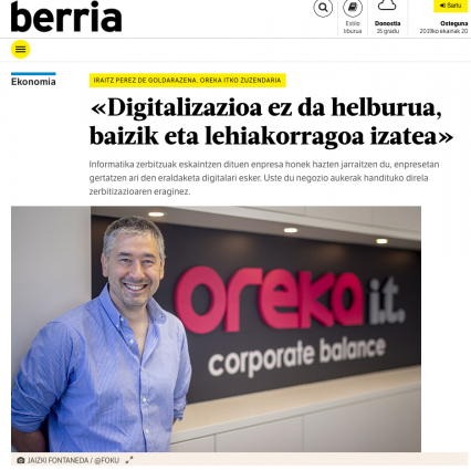 "Digitalizazioa ez da helburua, baizik eta lehiakorragoa izatea"