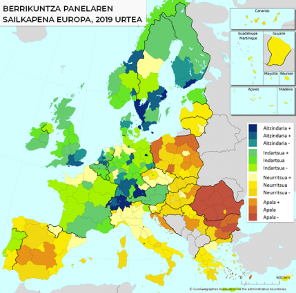 Euskal Herria berrikuntza jardueretan puntako erregioetatik gero eta urrunago