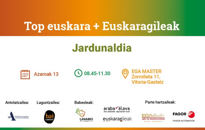 Top Euskara + Euskaragileak jardunaldia, azaroaren 13an